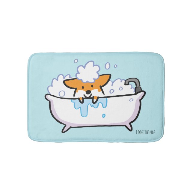 Red Corgi Bath Mat Badematte (Vorderseite)