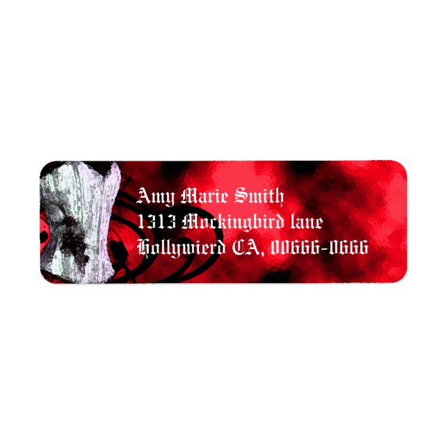 Red Corset Goth Address Label (Vorne)