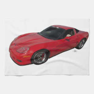 Red Corvette Geschirrtuch