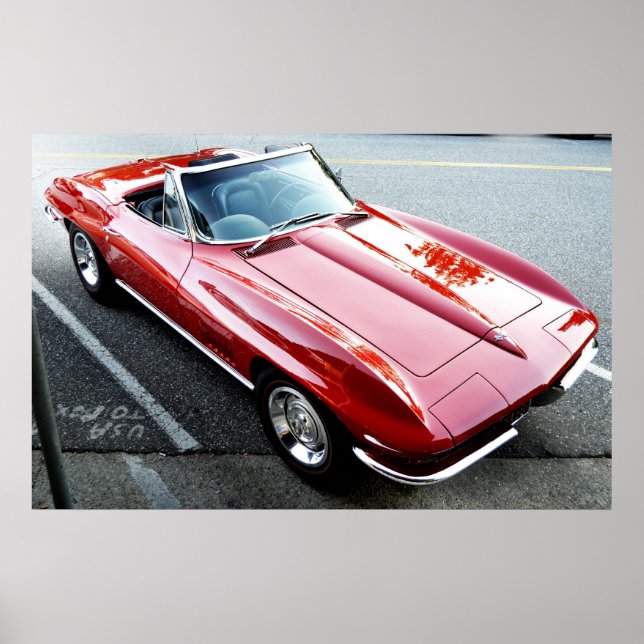 Red Corvette Poster (Vorne)