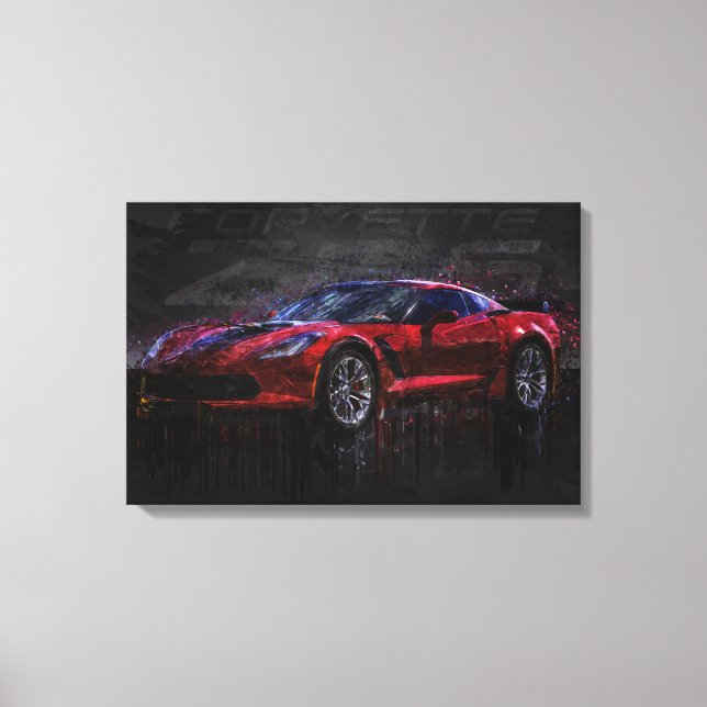 Red Corvette Z06 Leinwanddruck (Vorderseite)