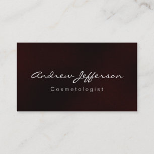 Red Cosmetology Script Calligraphy Business Card Visitenkarte