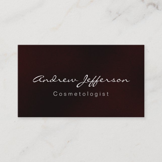 Red Cosmetology Script Calligraphy Business Card Visitenkarte (Vorderseite)