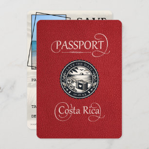 Red Costa Rica Passport Save The Date