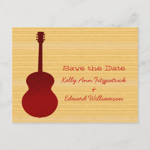 Red Country Gitarre Save the Date Postcard Ankündigungspostkarte