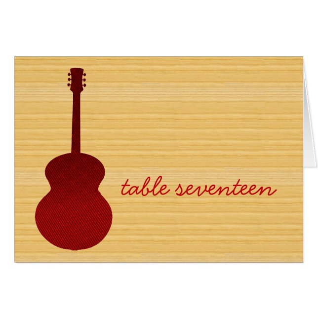 Red Country Gitarre Tischnummer Card (Vorderseite (Horizontal))