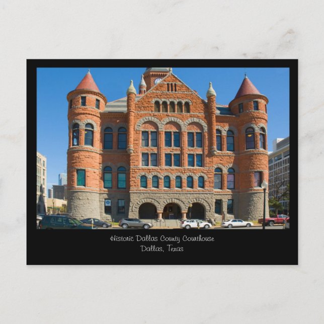 Red Courthouse Downtown Dallas Texas Postcard Postkarte (Vorderseite)