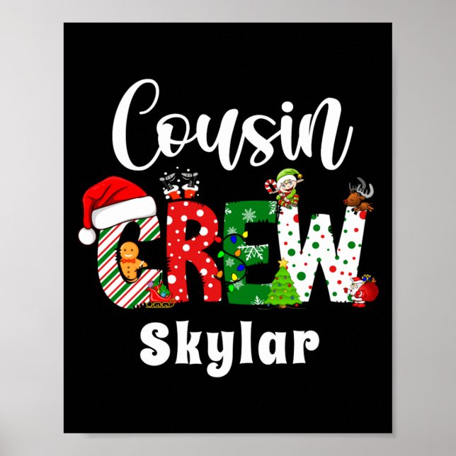 Red Cousin Crew Christmas Retro  Poster (Vorne)
