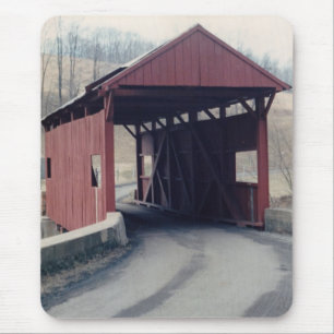 Red Covered Bridge Mousepad