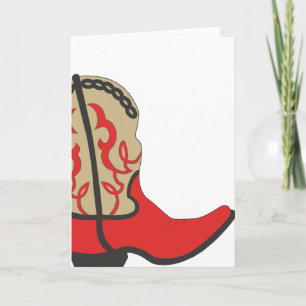 Red Cowboy Boot Karte