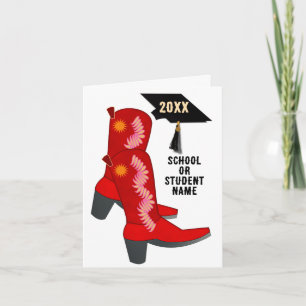 Red Cowboy Boots Abschluss Karte
