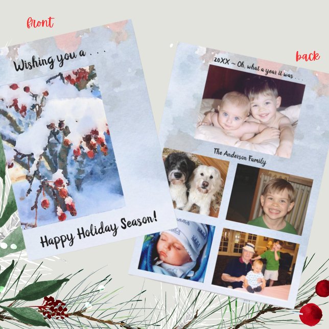 Red Crab Apple Berries in Snow~ Foto Holiday Card Einladung (Von Creator hochgeladen)