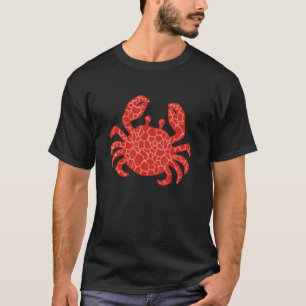Red Crab Artistic Mosaik Apparel for Crab Night T-Shirt