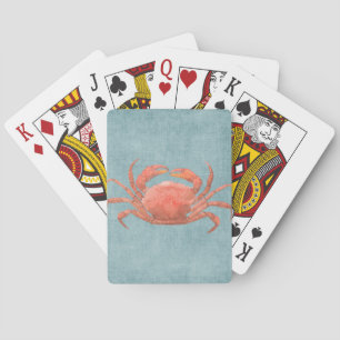 Red Crab auf Denim Playing Cards Spielkarten