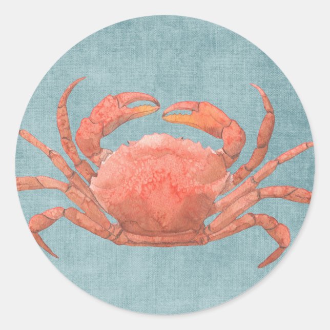 Red Crab auf Denim Stickers (Vorderseite)