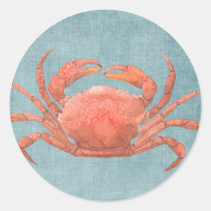 Red Crab auf Denim Stickers