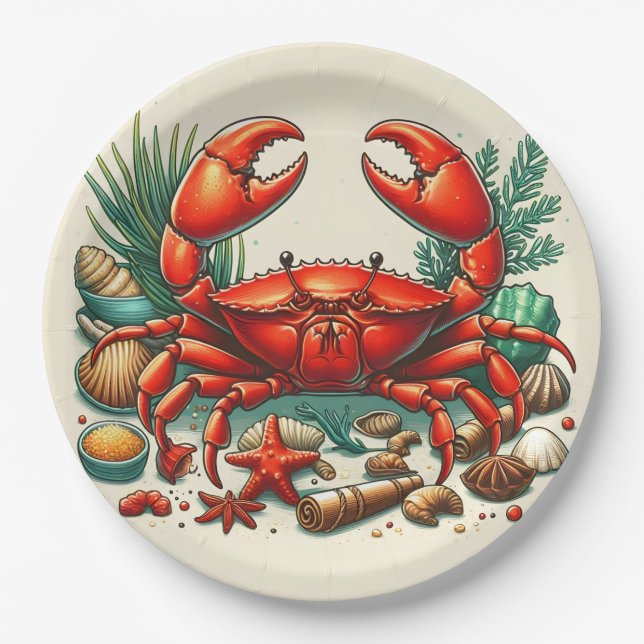 Red Crab Bake Pappteller (Vorderseite)