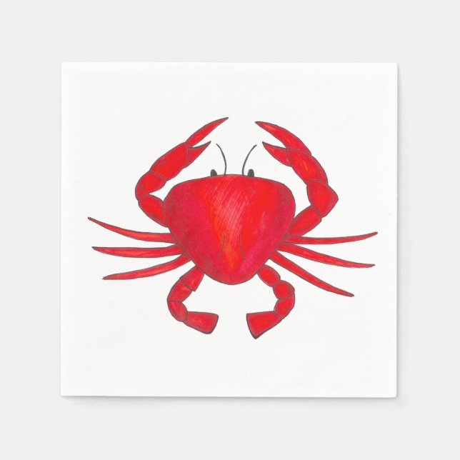 Red Crab Baltimore Maryland Crabs Beach Napkins Serviette (Vorderseite)