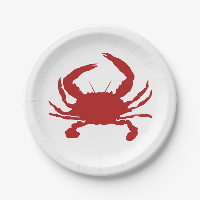 Red Crab Beach Nautical Paper Teller (Vorderseite)