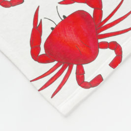 Red Crab Crabs Baltimore Maryland Beach Blanket Fleecedecke