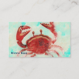 Red Crab Elegant Beach Sea Food Küche Custom Visitenkarte