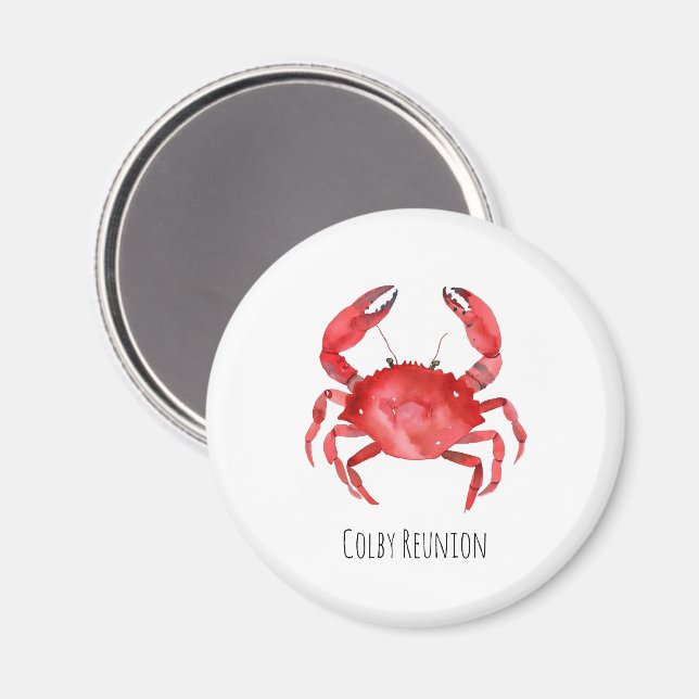 Red Crab EVENT NAME Farbenfrohe Küsten Kunsthandwe Magnet (Vorderseite/Rückseite)