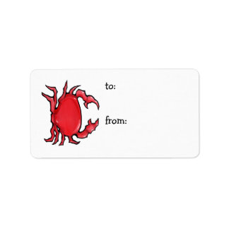 Red Crab Gift Tag Adressaufkleber