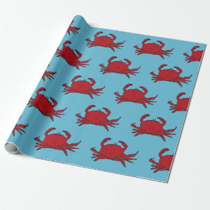 Red Crab Ocean Beach Tropical Summer Geschenkpapier