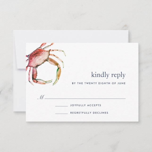 Red Crab RSVP Card Karte (Vorderseite)