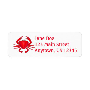Red Crabs Maryland Crab Beach Labels