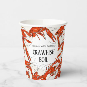 Red Crawfish Booking Seafood Birthday Party Pappbecher