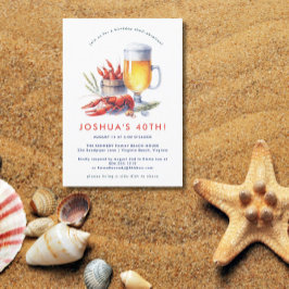 Red Crawfish Low Country Bob Geburtstagsparty Einladung