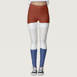 Red Cream Blue Leggings