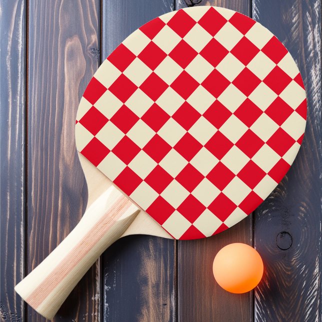 Red & Cream Checker Tischtennis Schläger (Von Creator hochgeladen)