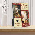 Red Cream Modern Foto Abschluss Fotoplatte<br><div class="desc">Feiern Sie Abschluss mit dieser modernen Abschluss-Plakette. Bearbeiten Sie Text,  Fotos und Hintergrundfarbe ganz nach Ihren Vorlieben.</div>