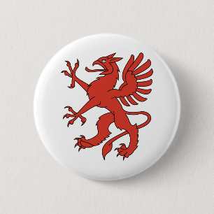 Red Creature Dragon Wings Congue Button