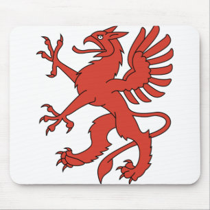 Red Creature Dragon Wings Congue Mousepad