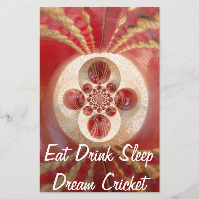 Red Cricket Balls Design Briefpapier (Vorderseite)