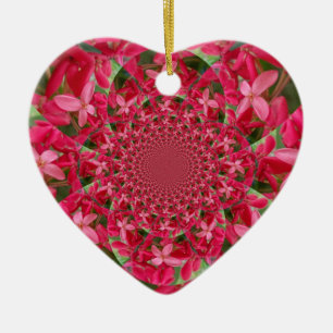 Red Crimson Blume Herzdekoration Keramik Ornament