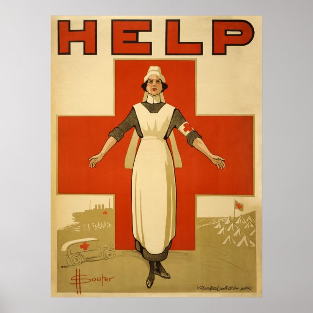 Red Cross Nurge WPA Vintage Poster (Vorne)