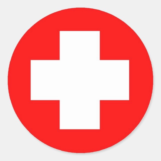 Red Cross Produkte & Designs! Runder Aufkleber (Vorderseite)