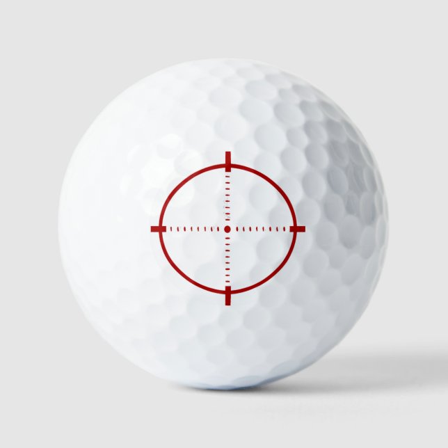 Red Crosshair Target Button  Golfball (Vorderseite)