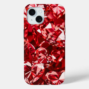Red Crystal Diamond Hearts Case-Mate iPhone Hülle