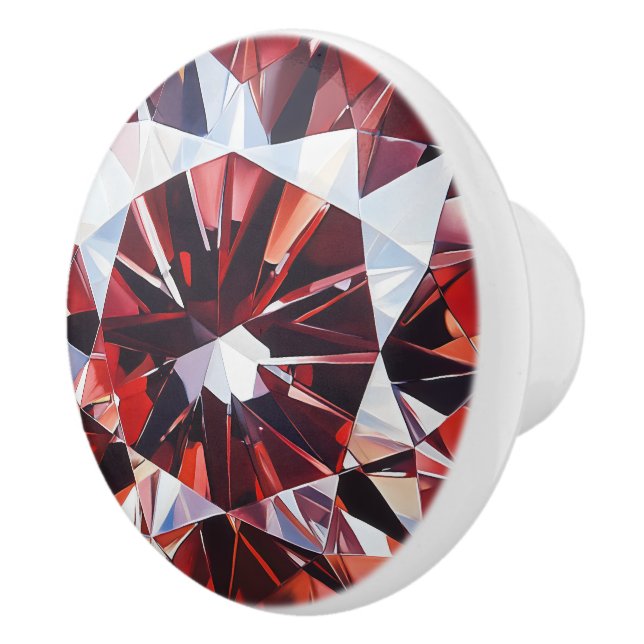 Red Crystal Diamond Patter Keramikknauf (Rechts)