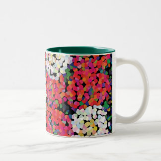Red Crystal Floral Blooms Zweifarbige Tasse