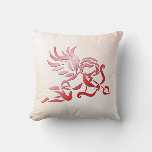 Red Cupid mit Bow und Arrow Kissen (Vorderseite)