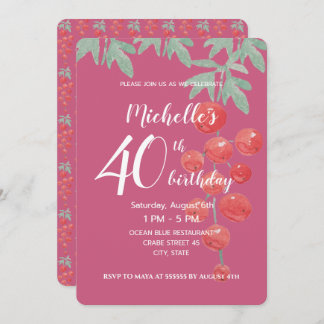 Red Currant Berries Wasserfarbe Handgestrichen Einladung