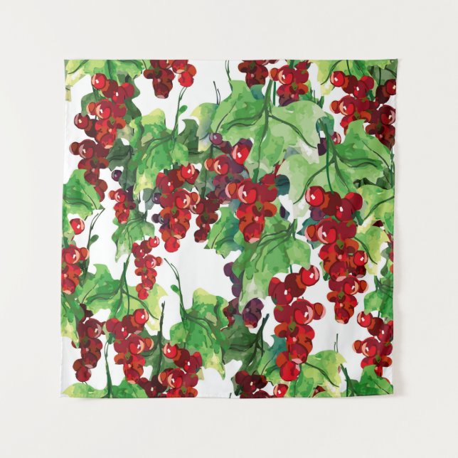 Red Currant Nahtloses Muster Wandteppich (Vorderseite)