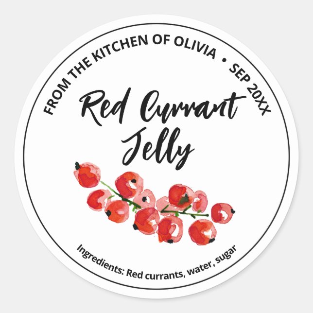 Red Currant Watercolor Jelly Sticker (Vorderseite)