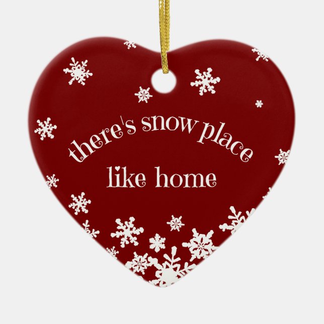 Red Custom City Snowflake Zuhause Keramik Ornament (Vorne)